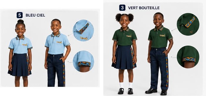Polos bleu et vert — visuels officiels