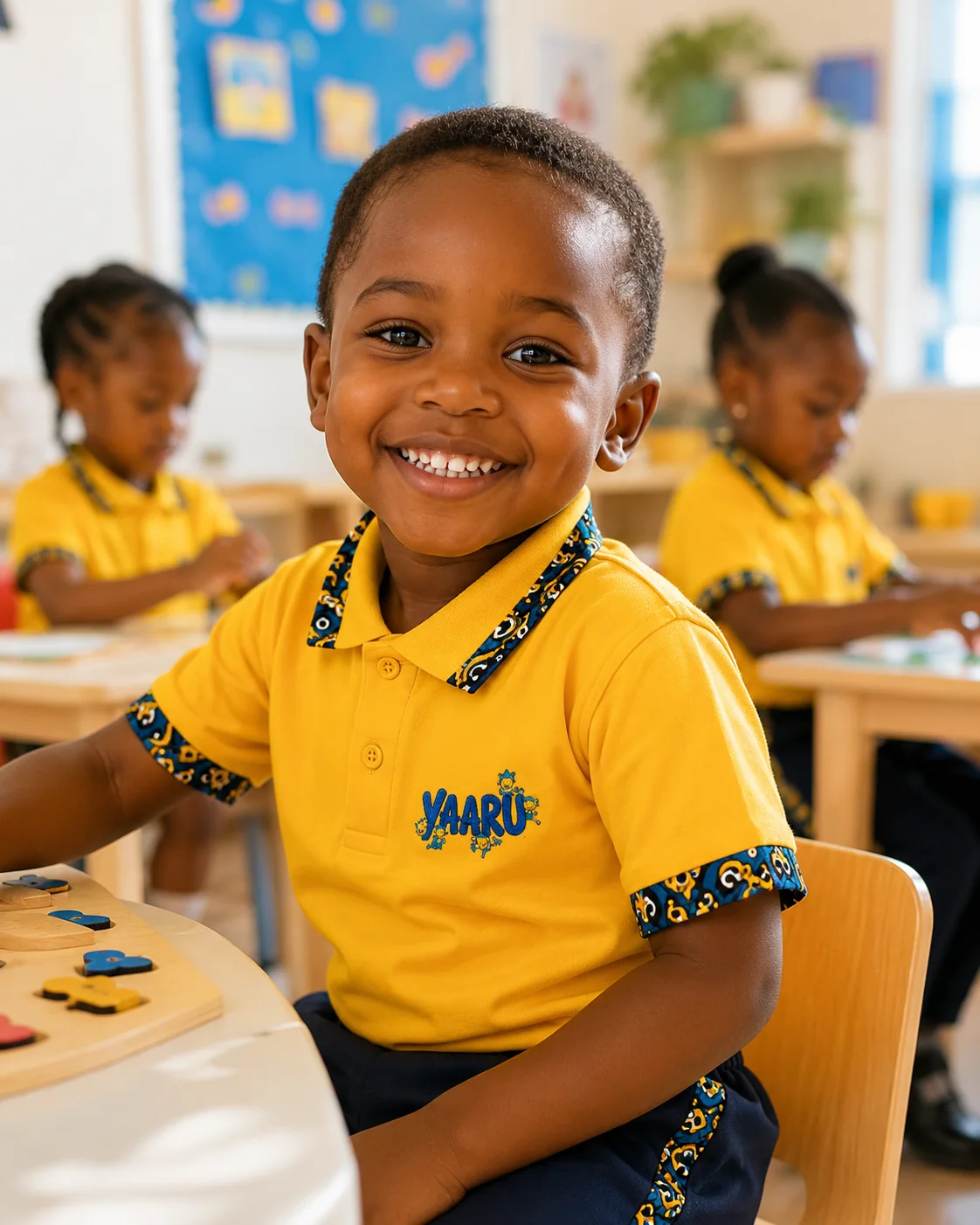 Enfants africains dans une classe chaleureuse à Yaaru